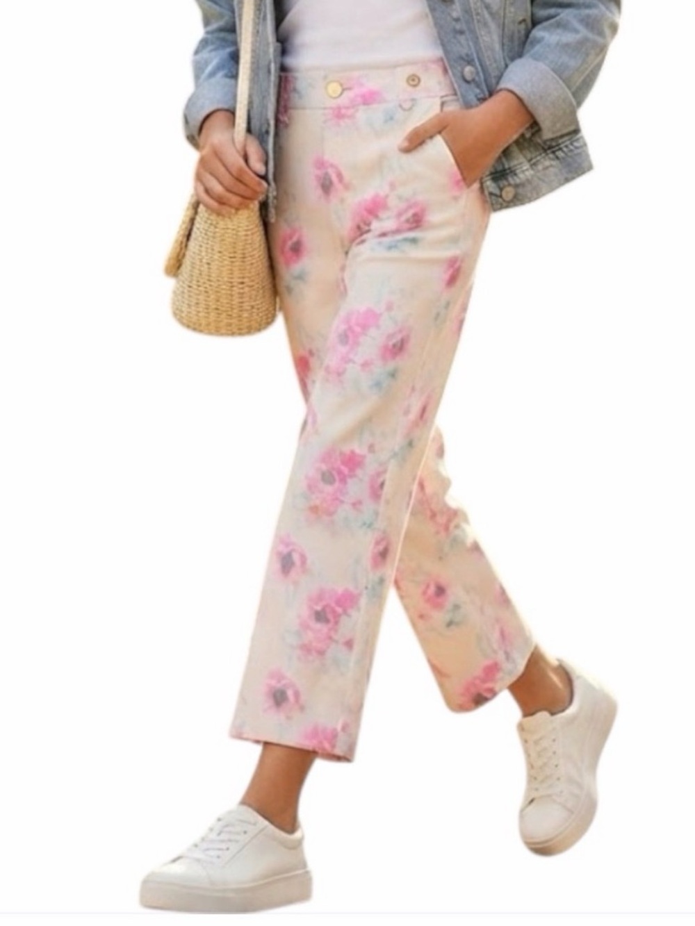 NAME IT Blush Pink Floral Drawstring Pants 13Y Youth NWT